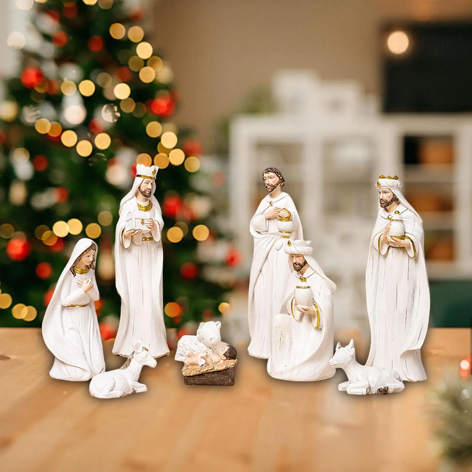 Traditional Nativity Figurine Set Jesus Christmas Ornaments Playset