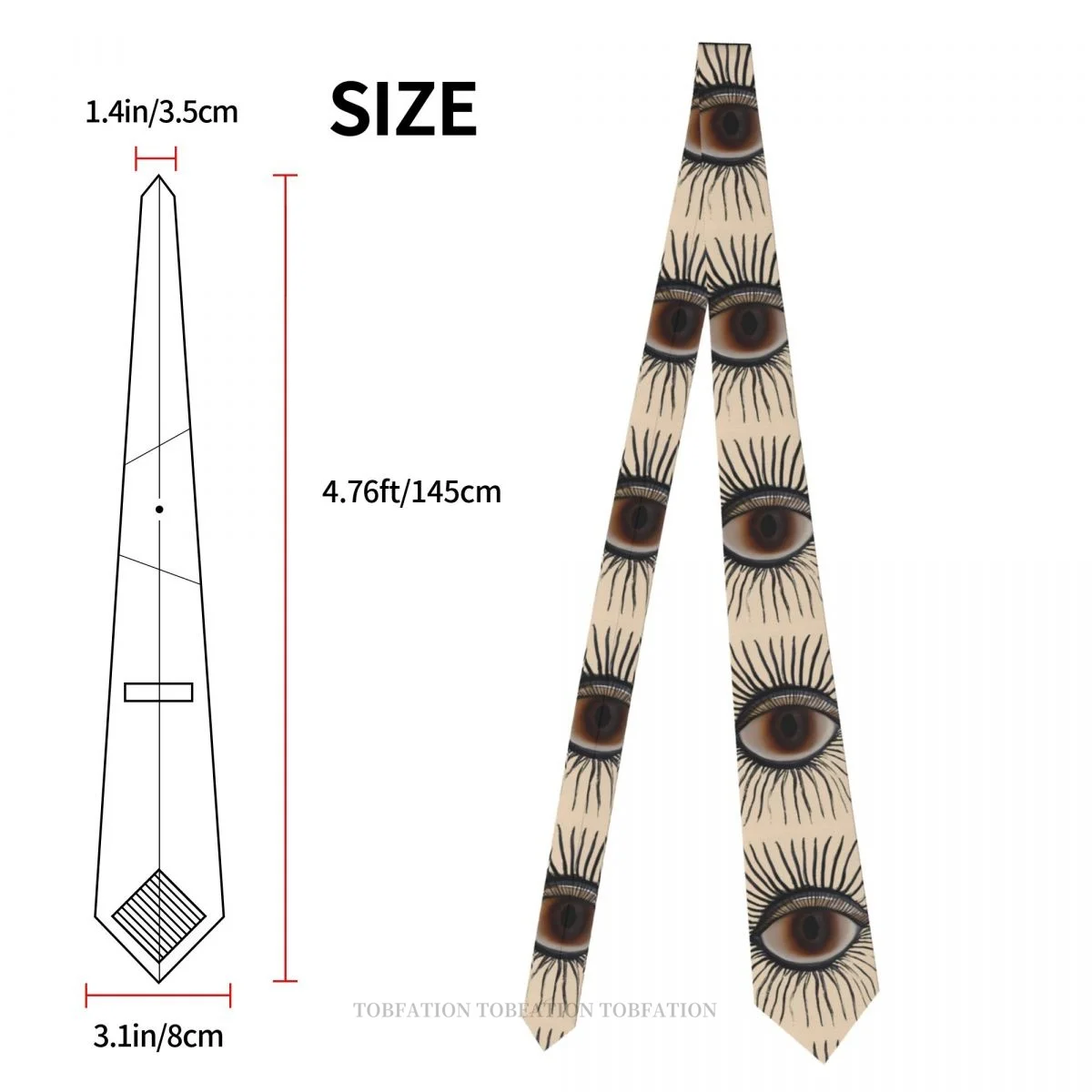 Eye Illuminati 3D Printing Tie 8cm Wide Polyester Necktie Shirt Accessories Party Decoration neck ties