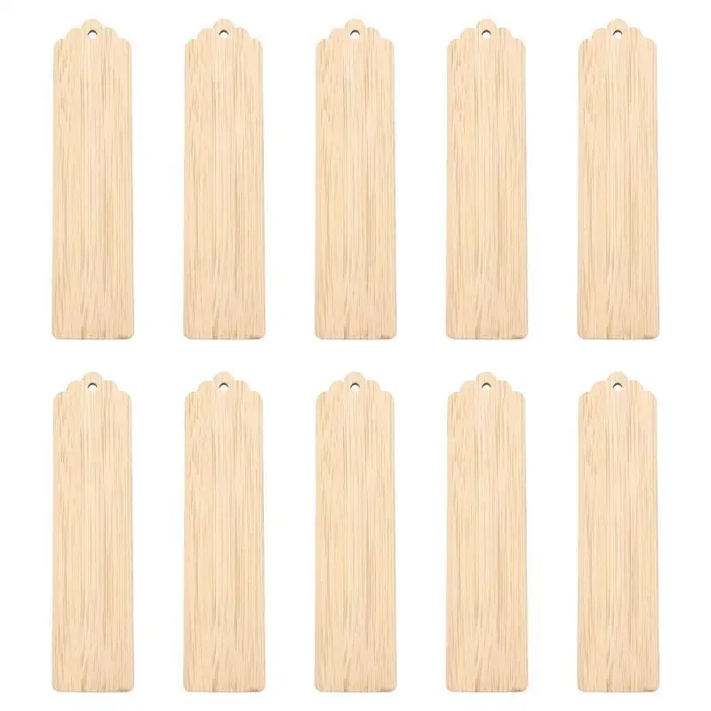 Wood Blank Retro Blank Bookmarks Tags Label Unfinished Wood Tags Painting Craft Retro Bookmarks Label DIY 10pcs wooden bookmark bookmarks stationery supplies paper bookmark