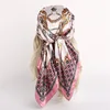 90*90CM Women's Silk Scarf Foulard En Satin Luxury Silk Scarf Neckerchief Purse Silk Square Scarf  SJ02 5