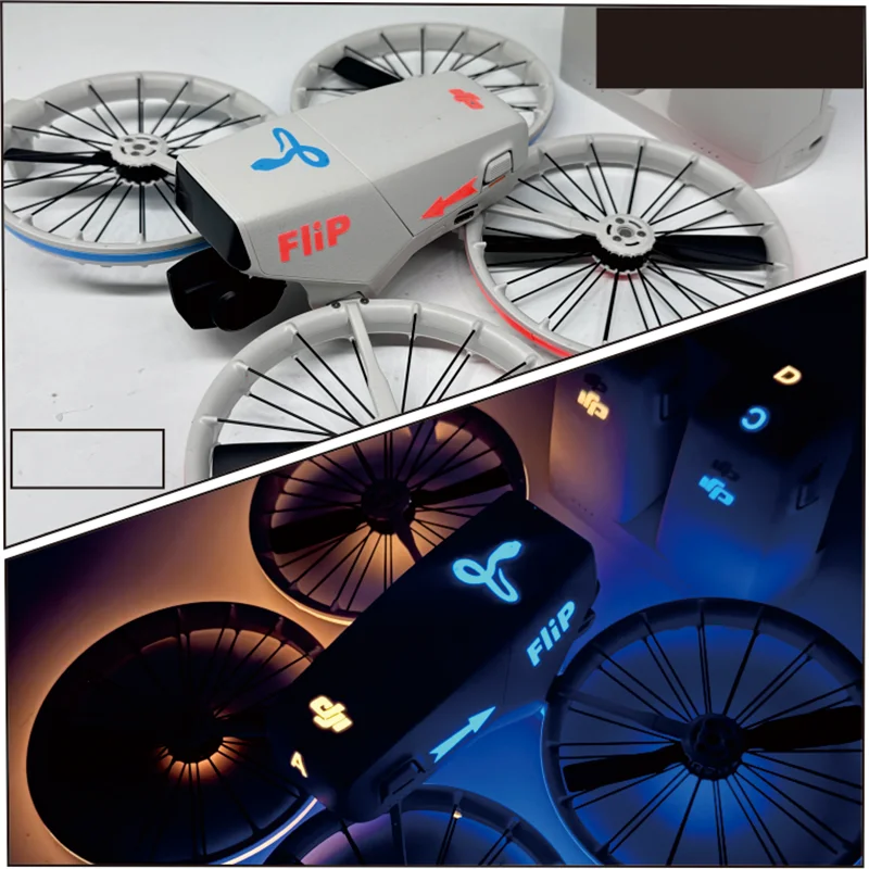 For DJI FLIP Drone Luminous Stickers Decoration Decals Skin Night Safety Cool Flight Anti-Scratch Protective Film Accessories ﻿