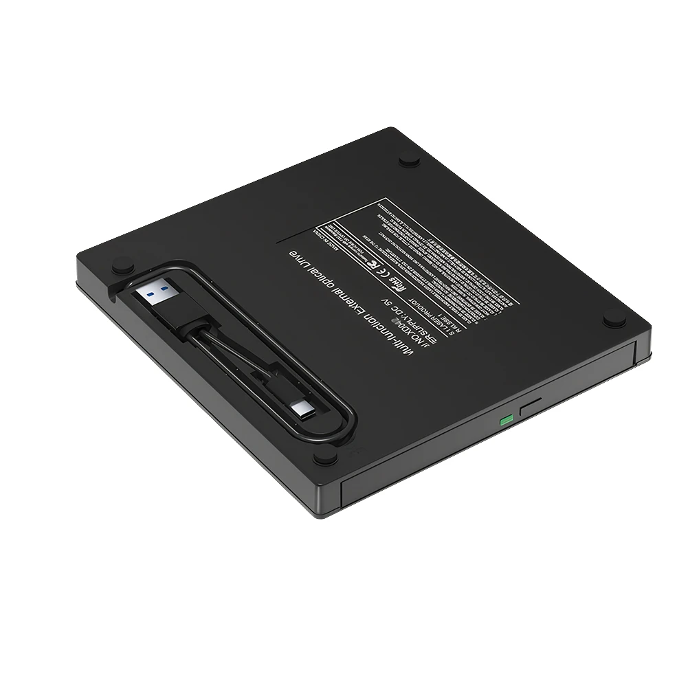 7 in 1 Portable Slim USB 3.0 Type C External DVD Player Burner Reader for Windows XP to 11 Laptops and Desktops