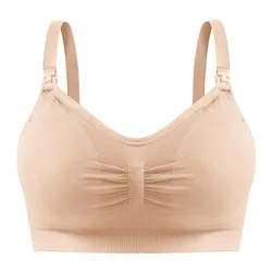 Seamless Double Layer Maternity & Breastfeeding Bra - Breathable Support - Size XL(94-105 Bust) (FE0302)