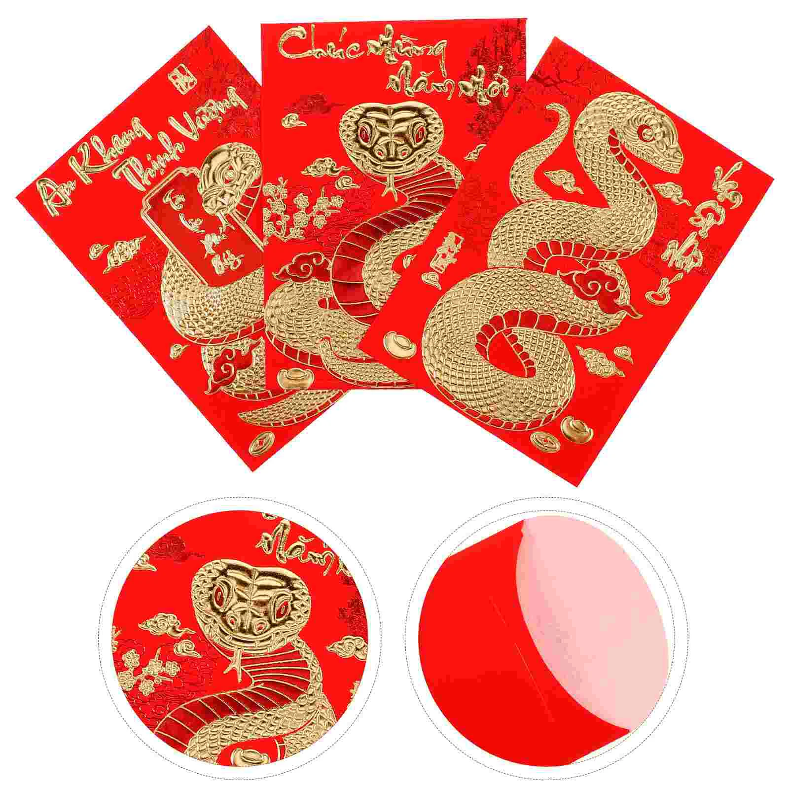 Mailing Envelopes Gift Card Envelopes 18 Pcs Short Year of The Snake Spring Festival Chinese Money Paper Fengshui Hongbao Pockets