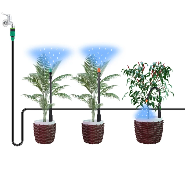 10M Ködös Öntözőkészlet Állítható Spray -Szög Fúvóka Kert Öntözés Hűtési Tereprendezés Nedvesítés Dustremoval - Image 4