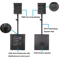 Club 3000 12-Inch 4000w Function SD Card Remote Control,Two subwoofers and 8 line Array Speakers Set for Church, DJ, Live 2