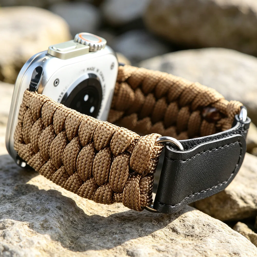 Breathable Hand-Woven Rope Band for Men - Universal Smartwatch Strap