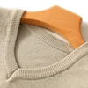Classic style Men's knitting Cashmere Wool blend Vest V-collar Loose Solid Color High-quality Soft Keep Warm Sleeveless Sweater 5