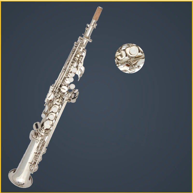 

Senior professional soprano Bb nickel-plated sax split soprano sax