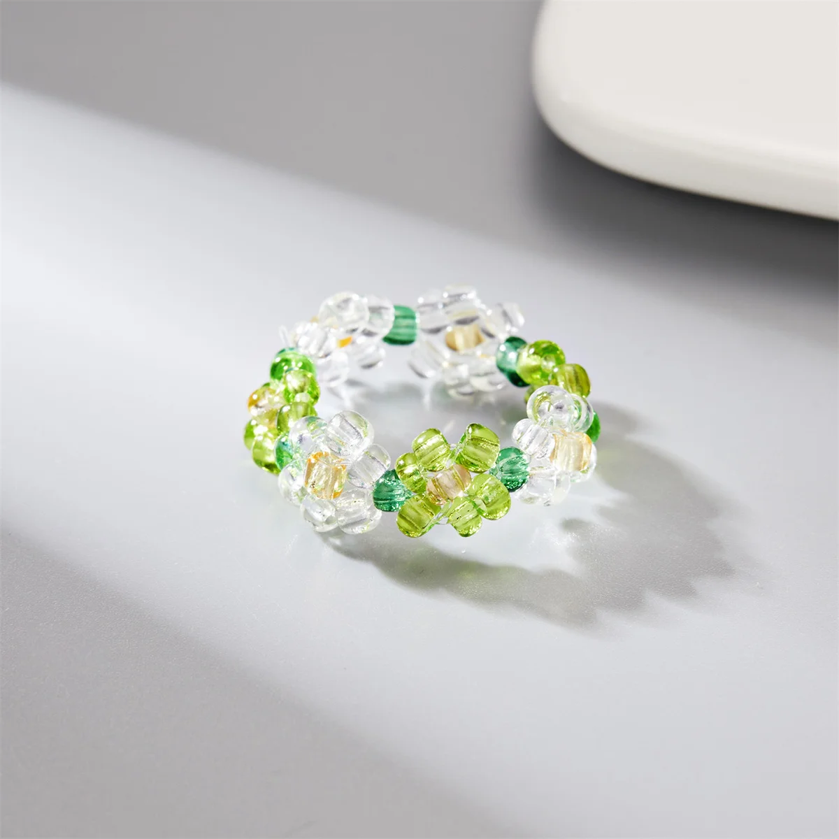 GUSXPPD Anello Di Perline Delle Donne, Anello Di Pietra Naturale, Anello Di Perline Di Cristallo, Anello Elastico Di Perline, Anelli Colorati Dei
