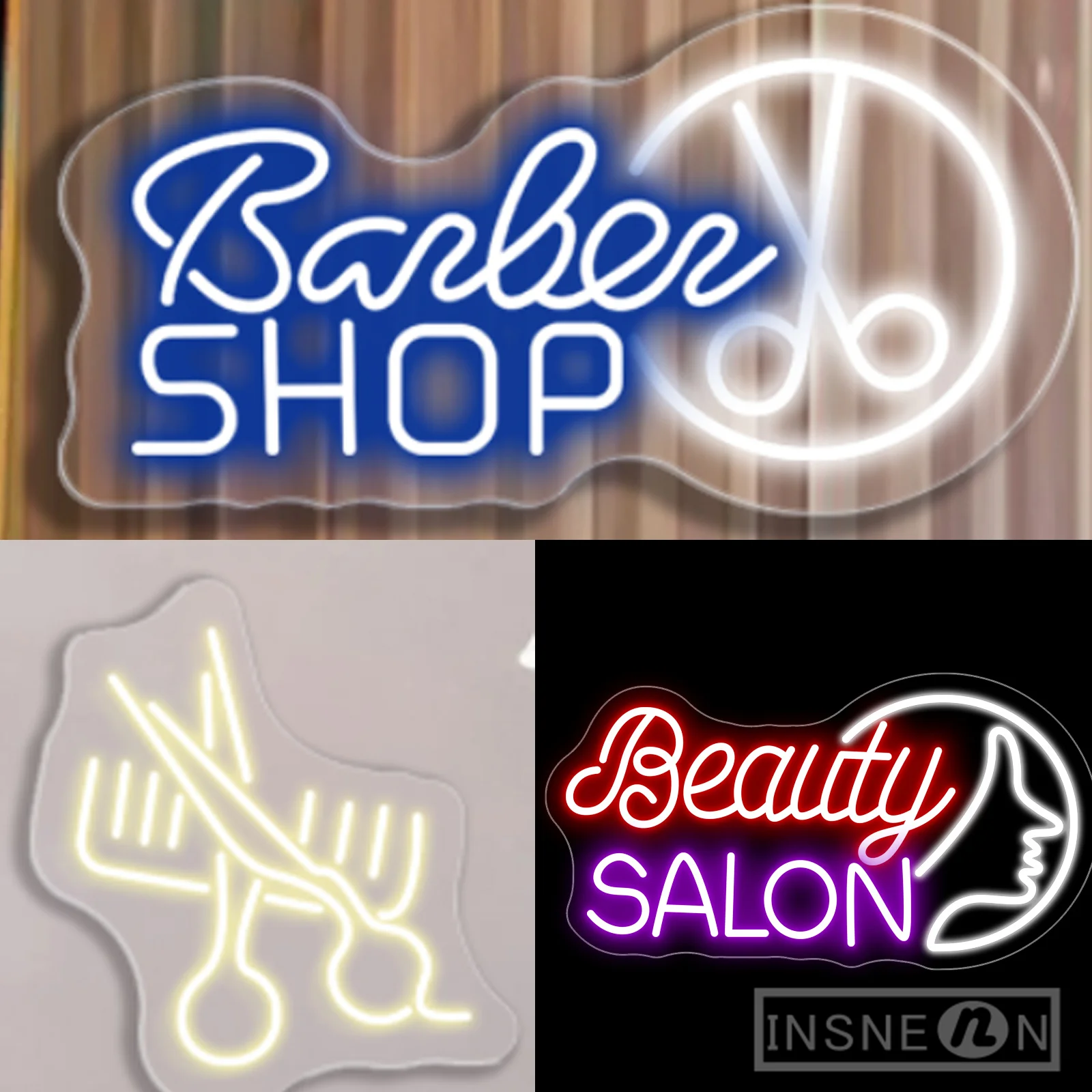 

Hair Salon LED Neon Sign Lights Barbershop Acrylic Hanging Party Clup Decor Aesthetic Room Home Barber Shop Wall Decoration Neon