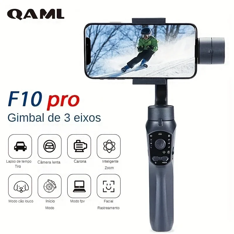 QAML F10Pro 3축 핸드헬드 짐벌 스마트폰 스테빌라이저 셀카봉 (안드로이..