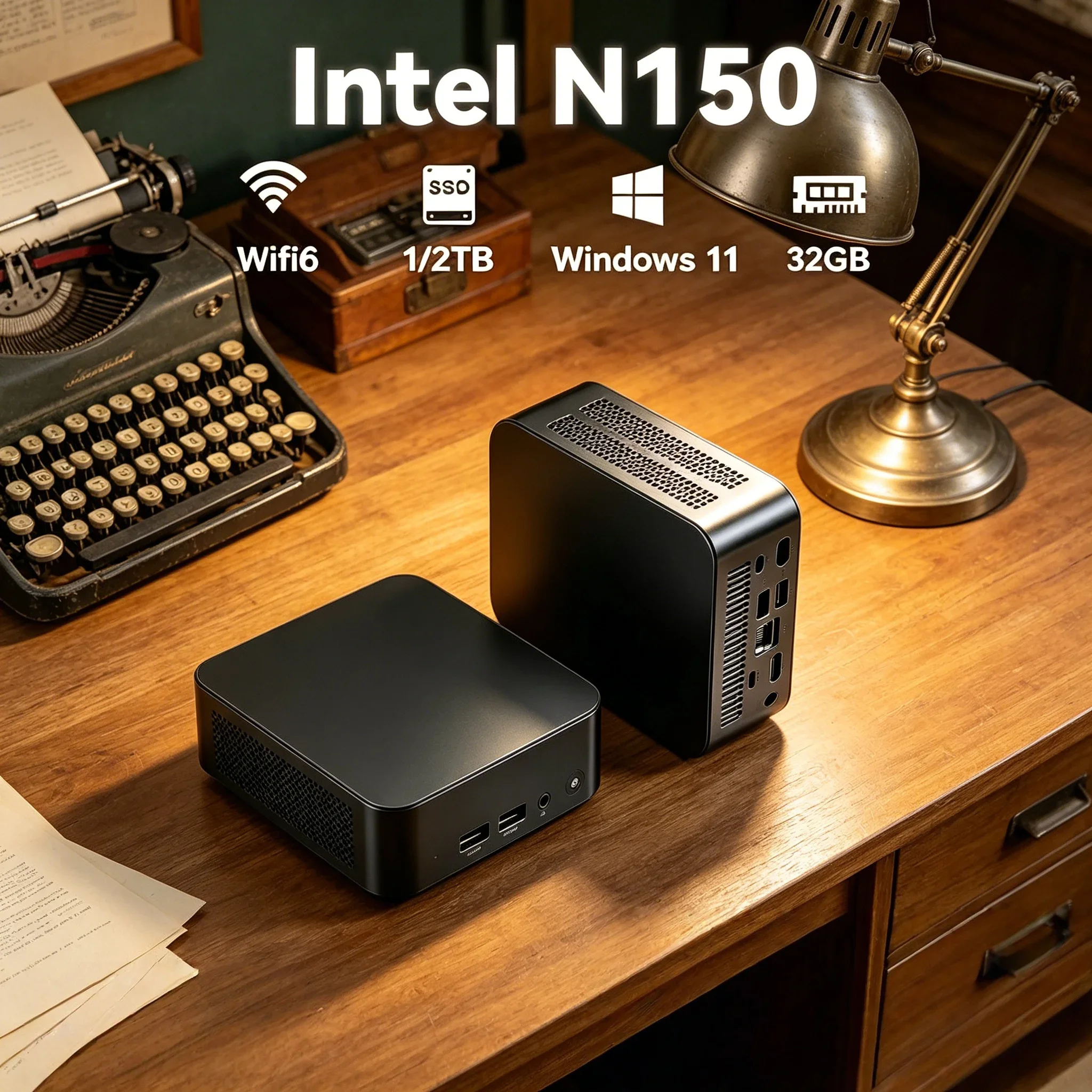 예산 친화적인 미니 PC 코어 N150, 16GB 안정적인 저장소. 윈도우11 탑재..