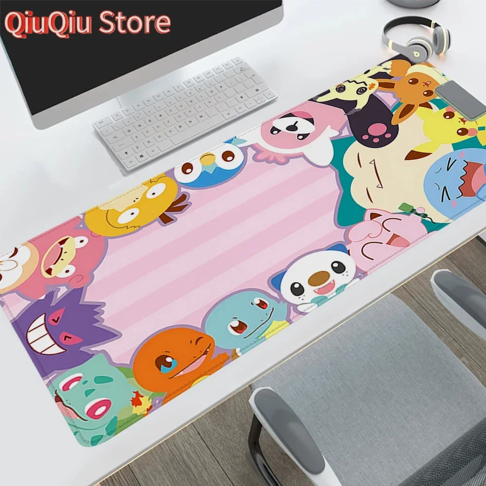 Nuevo Alfombrilla de ratón de Pokemons, alfombrillas de escritorio Kawaii bonitas para juegos, alfombrilla para ordenador, alfombrilla para ratón de jugador, alfombrilla grande para ratón