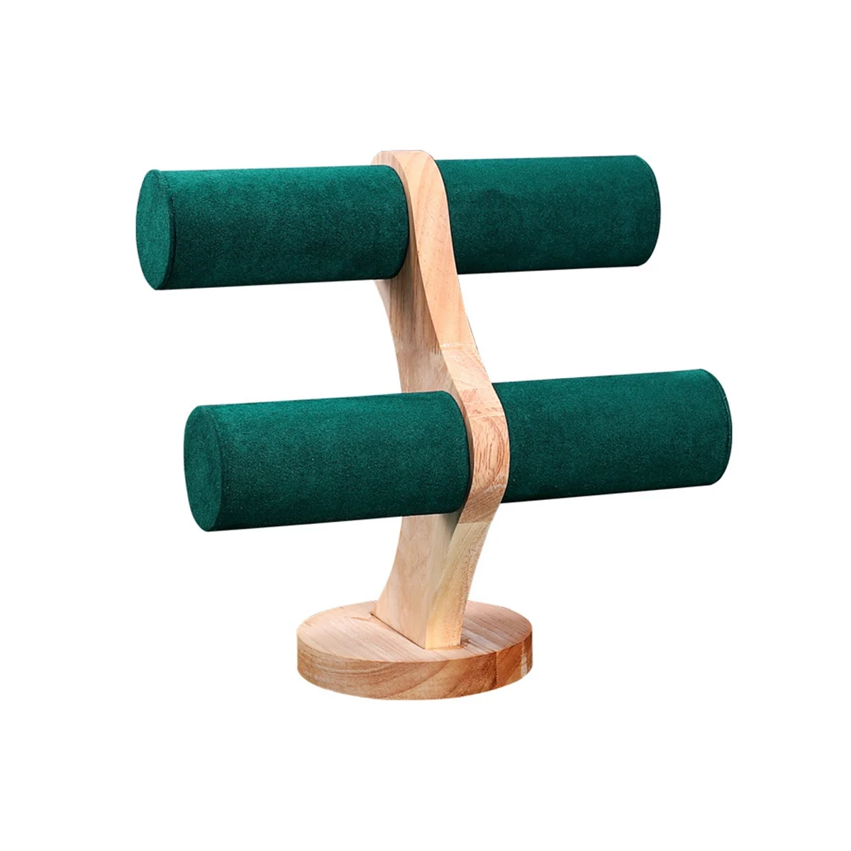 

2-Layer Solid Wood Jewelry Display Stand Bracelet Watch Organizer Storage Rack Jewelry Packing Display Props Bracket, 1