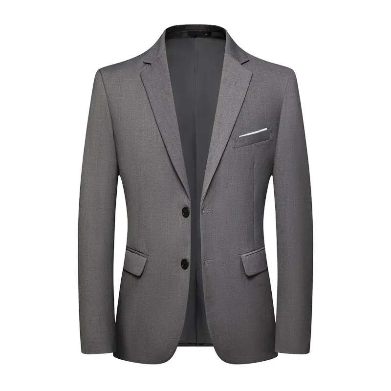 Blazer Fashion Men Business Casual Solid Color British Style Wedding Gentleman Slim Professional Formal Suit Blazer 5