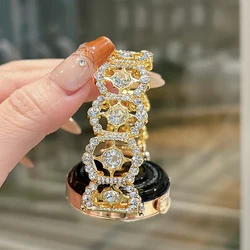 Luxury Bling Diamonds Elastic Metal Bracelet Strap for 22MM (Gold)