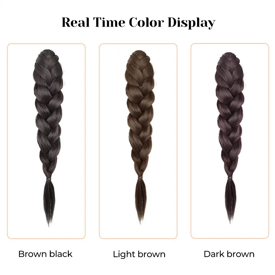 Synthetic Heat Resistant Ponytail Hair Extensions Clip On Braid