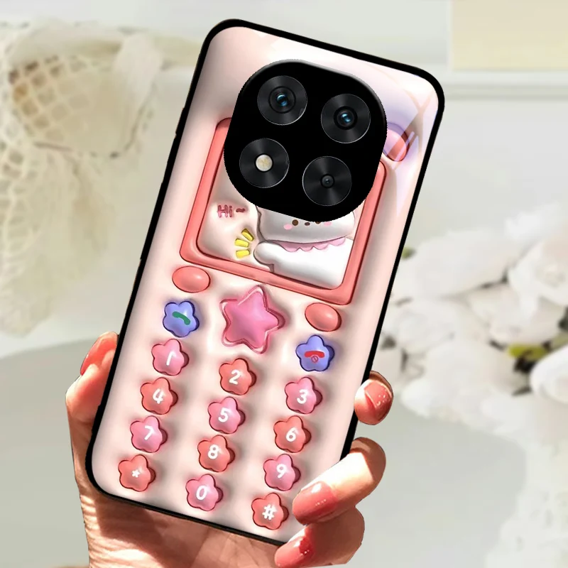 Cute Animal Tempered Glass Phone Case with Shockproof Bumper