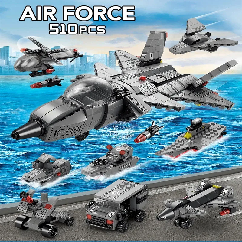 Military Series J-20 Stealth Fighter Building Blocks Air Force Model City Archit