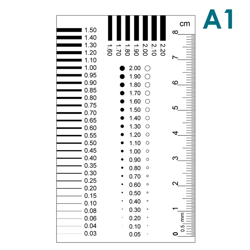 Measuring Pass Badge Gauge Stain Card Point Gauge Wire Transparent Film Ruler Stain Crack Contrast Ruler film ruler