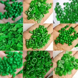 10pc Natural A Green Jade Beads DIY Bracelet Bangle Charm Jadeite Jewellery Fashion Accessories Amulet Gifts for Women Men