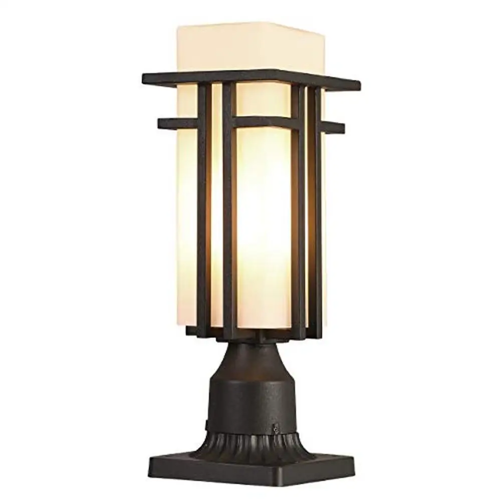 Outdoor Post Light Waterproof Metal Frame with Milk White Frosted Glass Pier Mount High Quality Outdoor Lighting Fixtures IP65