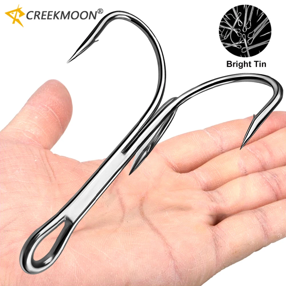 10pcs 4X Strengthen Super Sharp Big ORIGIN Tin Hook 6/0#-10/0# Treble  Fishing Hooks for Big Fish Saltwater Carbon Steel Peche - AliExpress