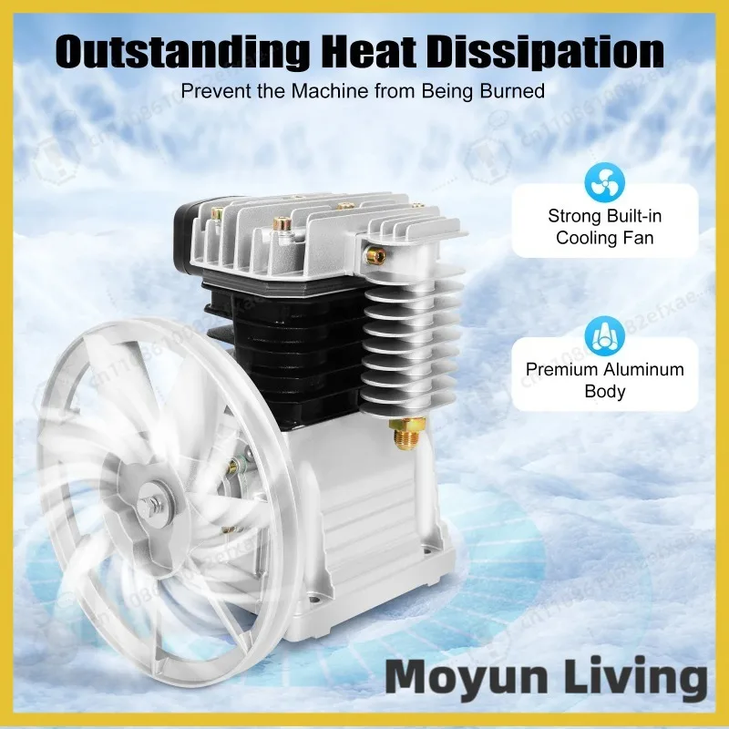3HP 960RPM 에어 컴프레서 펌프 헤드(벨트 풀리 포함) 2 실린더 10Bar 컴프레서 펌프 헤드 산업용 견고하고 효율적인