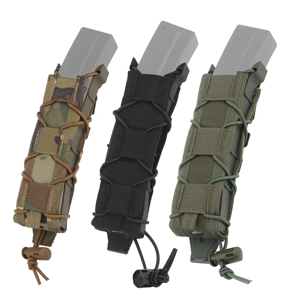 Magazine pouch MOLLE hunting shooting airsoft 9mm .45 long single mag holder quick release tactical belt equipment