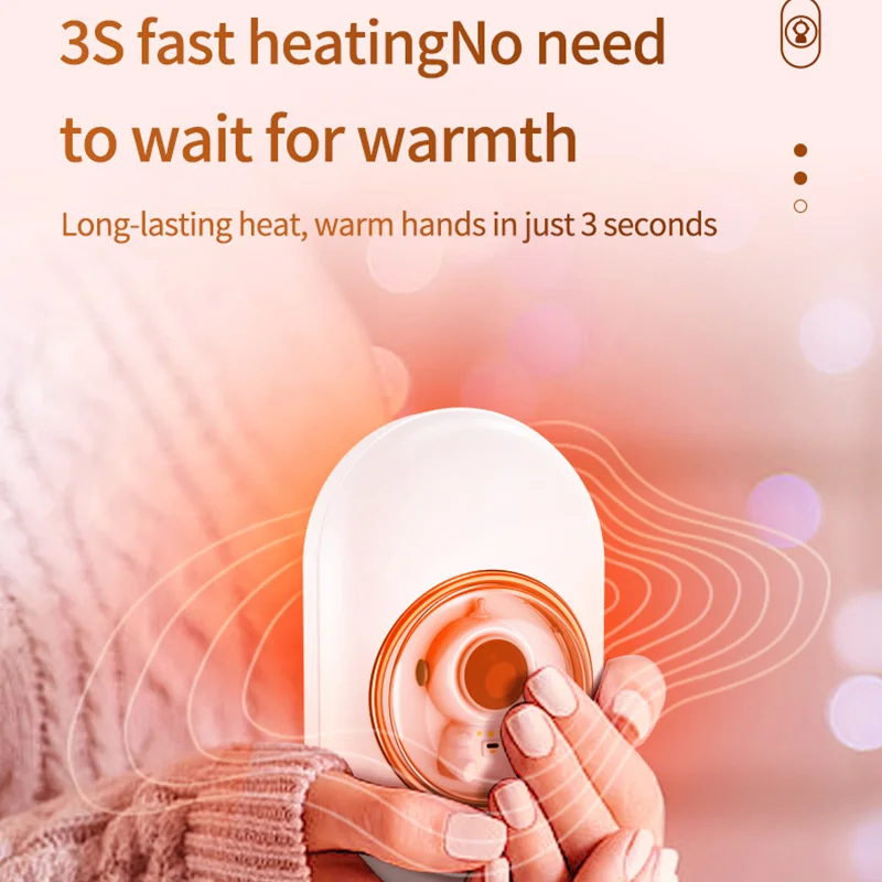 Portable Hand Warmer Electric Heater Xiaomi Electric Hand Warmer Usb Rechargeable Fast Heating Heater Pocket Warmers Electric Hand Stove For Winter Power Bank