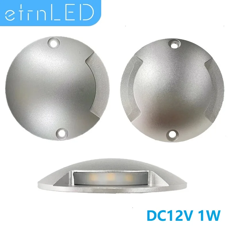 etrnLED Outdoor Lighting Undergroud Garden Waterproof Terrace Lawn Lamp Ultra Thin Step Stairs Deck Ground Spot 1W DC12V IP67 mini spotlight led ultra thin dc12v surface mounted jewelry display focus shop cabinet indoor ceiling kitchen 1w small downlight