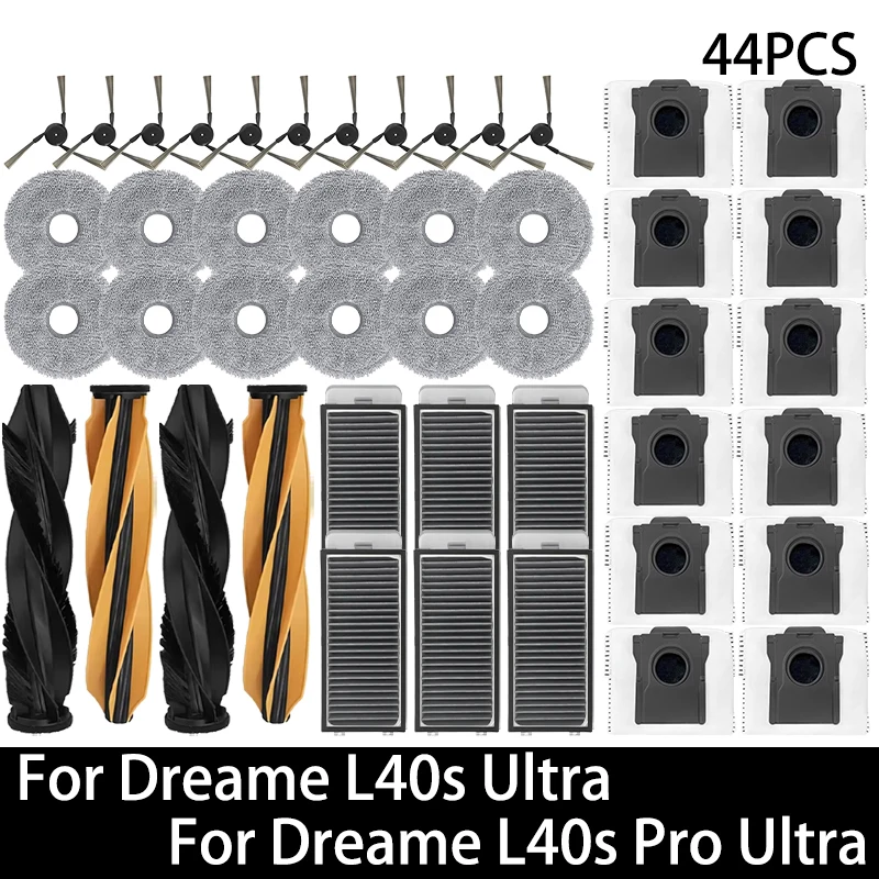 Premium Replacement Parts & Accessories for Vacuum Cleaners: Main Side Brush, HEPA Filter, Mop Cloths, and Dust Bag Set