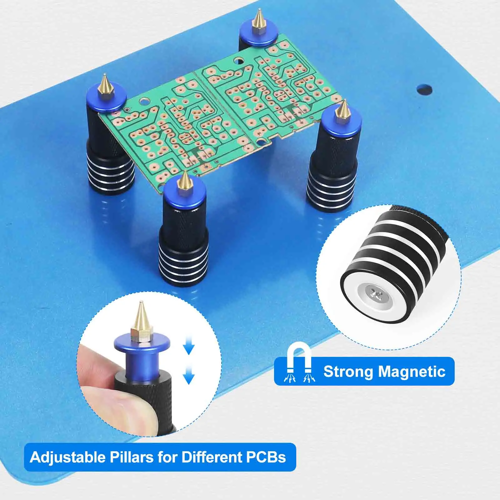 NEWACALOX Magnetic Base PCB Circuit Board Holder Soldering Helping Hands for Electronic Boards Repairing Desoldering Rework soldering helping hands circuit board fixture soldering tool
