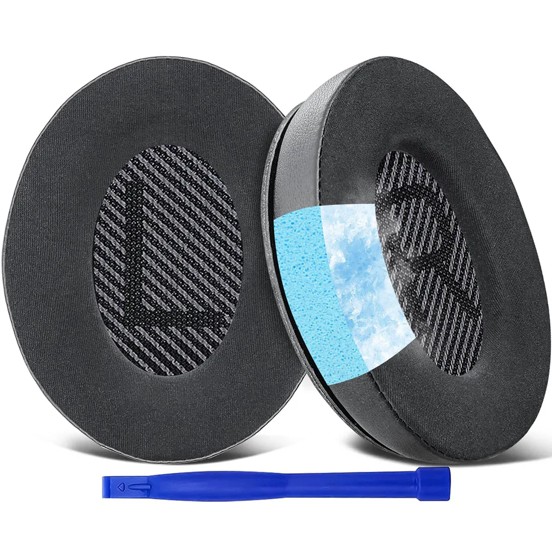 Enhanced Comfort Cooling Gel Ear Pads with Memory Foam for Over-Ear Headphones (Black)