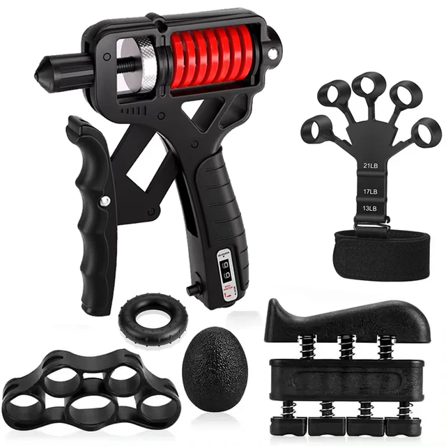 Gym Fitness 5-165Kg Adjustable Handgrip Count Hand Grip Set Finger Forearm Strength Muscle Recovery Gripper Exerciser Trainer Gym Fitness 5-165Kg Adjustable Handgrip Count Hand Grip Set Finger Forearm Strength Muscle Recovery Gripper Exerciser Trainer