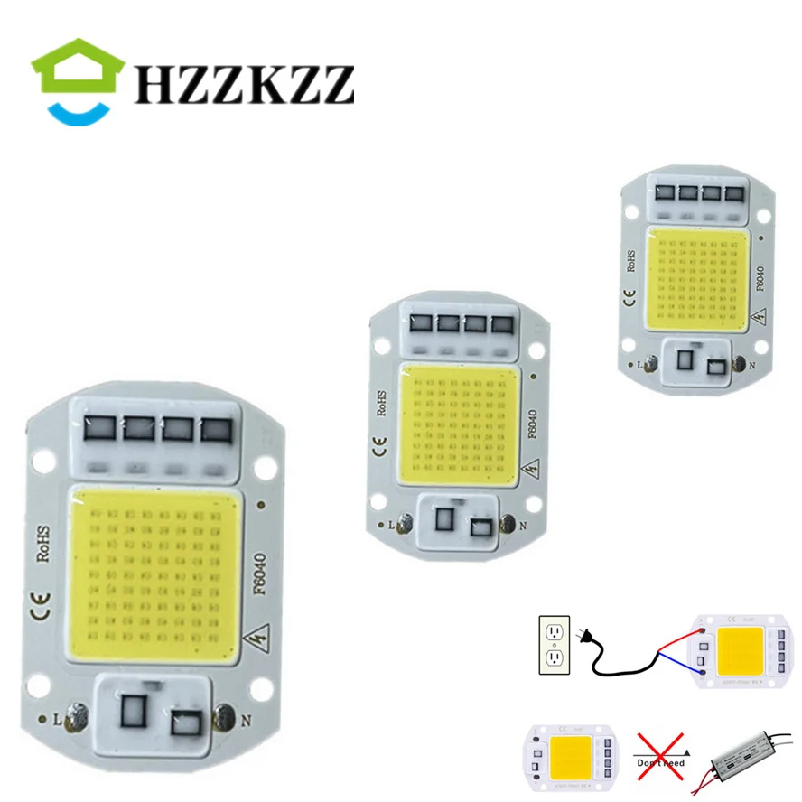 HZZKZZ AC110V 220V No Need Driver LED Chip 20W 30W 50W COB Chip LED Lamp Beads for Flood Light Spotlight Lampada DIY Lighting led lamp beads