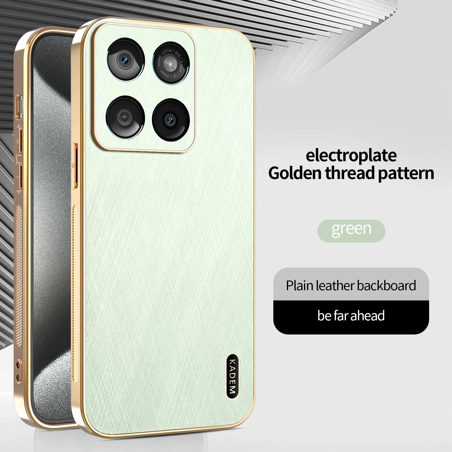 Bamboo Patterned Leather Case with Magnetic Wireless Charging Feature