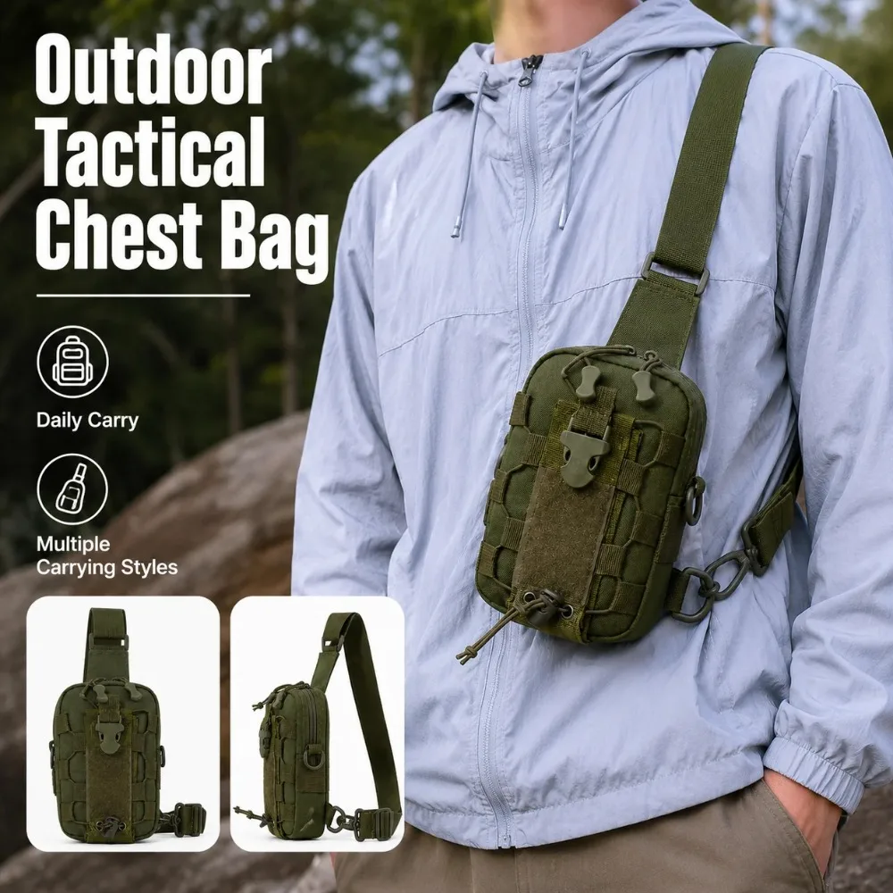 Multifunctional Tactical Chest Bag - Outdoor Fanny Pack & Hiking Messenger Bag