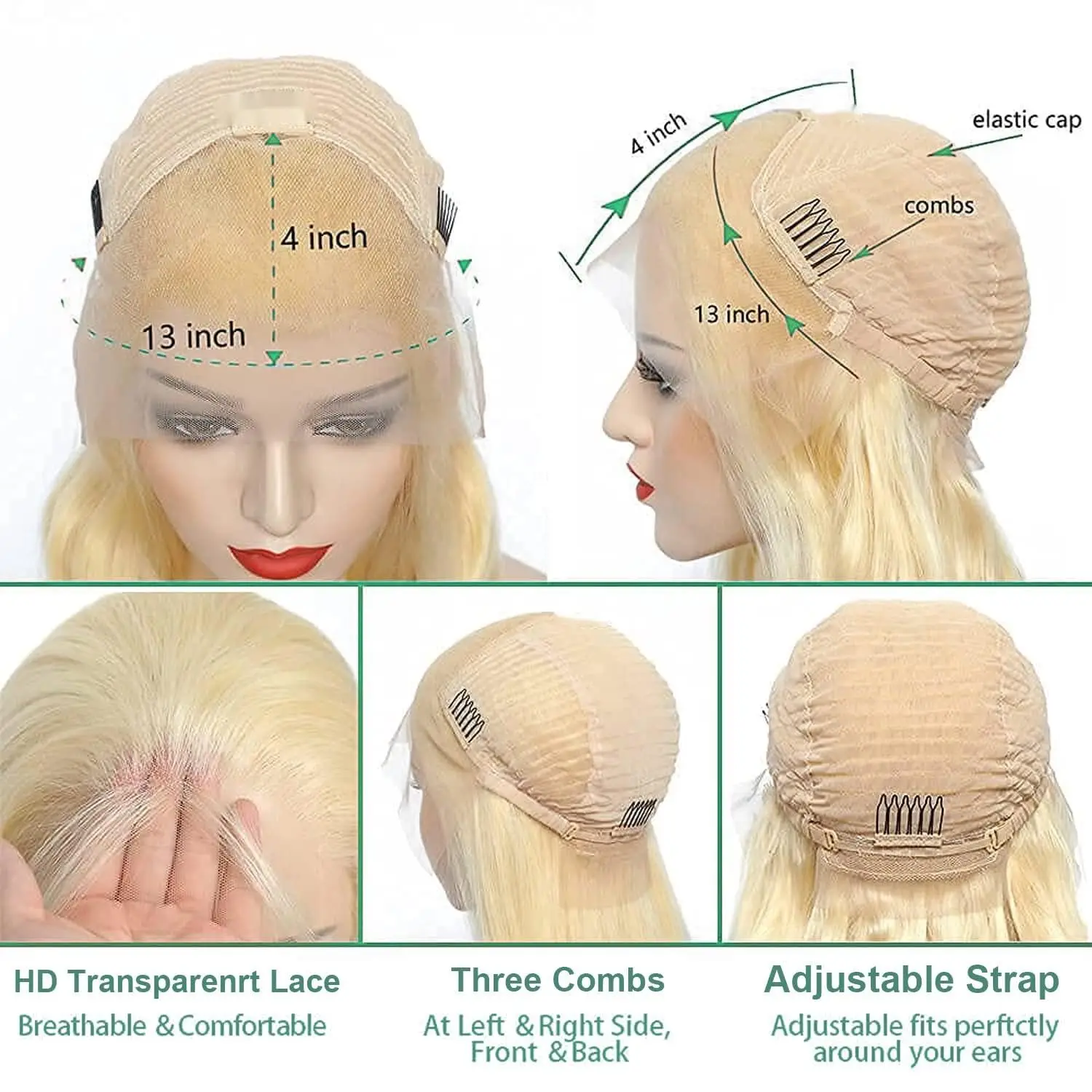 30 Inch 613 Lace Front Wig Human Hair 200% Density Blonde Wig Human Hair Straight 13x4 HD Transparent Lace Front Wigs Human Hair