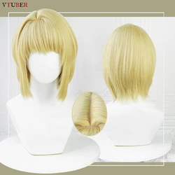 Kurapika Cosplay Wig - Light Golden Short Synthetic Hair - One Size (Wig Only)