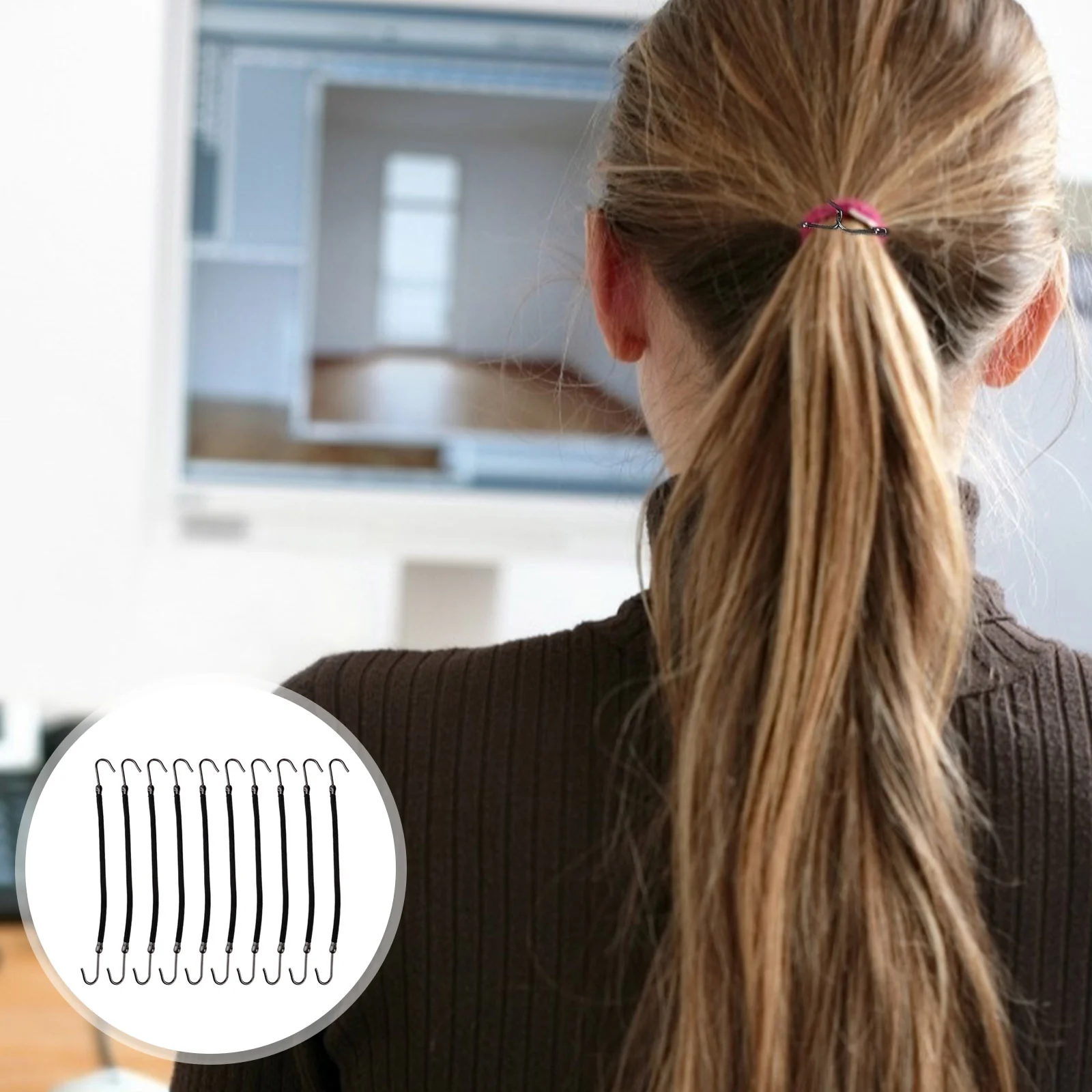 

Elastic Hook Hair Ties, 40pcs Ponytail Hooks Hair Clips Hair Styling Rubber Bands for