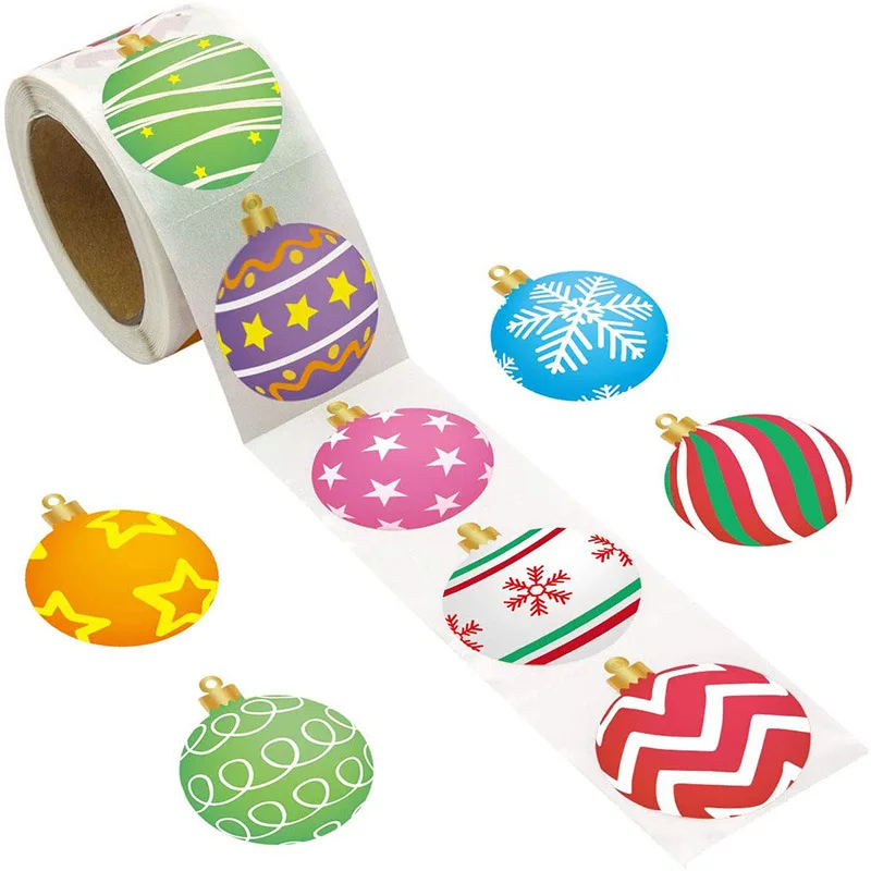 500pcs Merry Christmas Stickers Christmas Theme Seal Labels Stickers For DIY Gift Baking Package Envelope Stationery Decoration