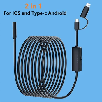 Endoscope Camera With Light For iPhone iPad IOS & Android Type-c Waterproof Borescope Industry Soft Wire Inspection Mini Camera 1