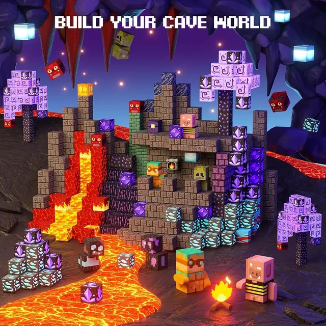 Blocs de construction magnétiques Mine World, briques de construction magnétiques, ensemble de jouets sensoriels éducatifs STEM, cadeau pour garçon, fille, enfants 4 Blocs de construction magnétiques Mine World, briques de construction magnétiques, ensemble de jouets sensoriels éducatifs STEM, cadeau pour garçon, fille, enfants 4