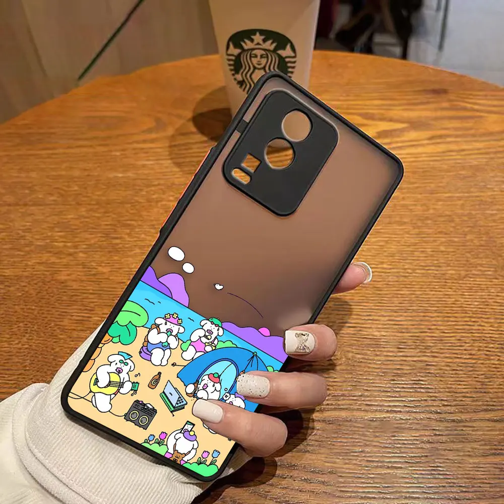 thumbnail image 1 of Funda mate para VIVO X90 X80 X70 5G X60 X50 X30 IQOO NEO 3 7 PRO PLUS X27 X23 X20 Funda Coque Shell cerdo blanco conejo dibujos animados, 1 of 5