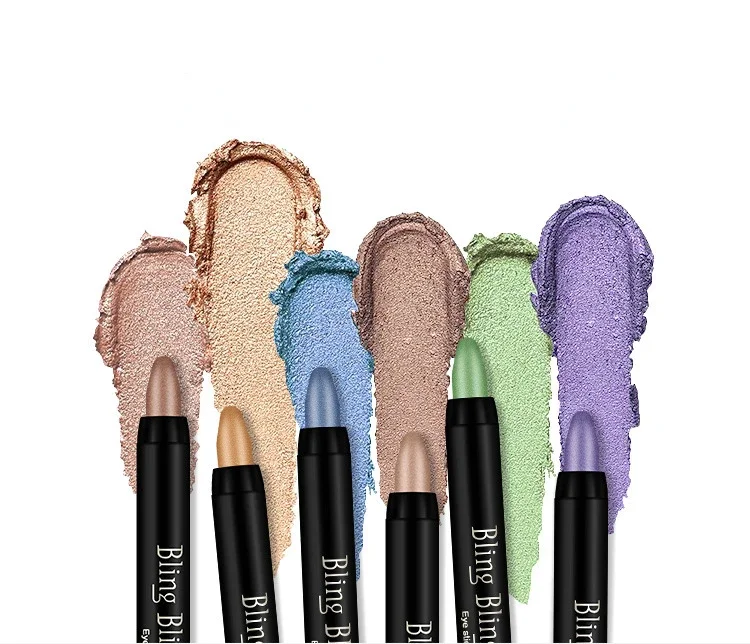 Bling Eye Shadow Pen 16 Colors Eyeshadow Stick Eyeshadow Palettes Women Bling Silkworm Pen Pearlescent Eye-shadow Glitter Pencil 4
