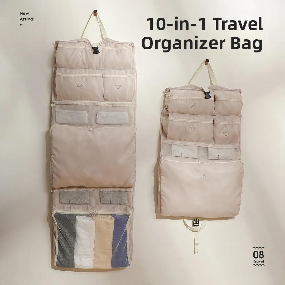 Travel Hanging Storage Bag Large Capacity Clothing Underwear Organizer Portable Business Trip Essential Modern Minimalist Style