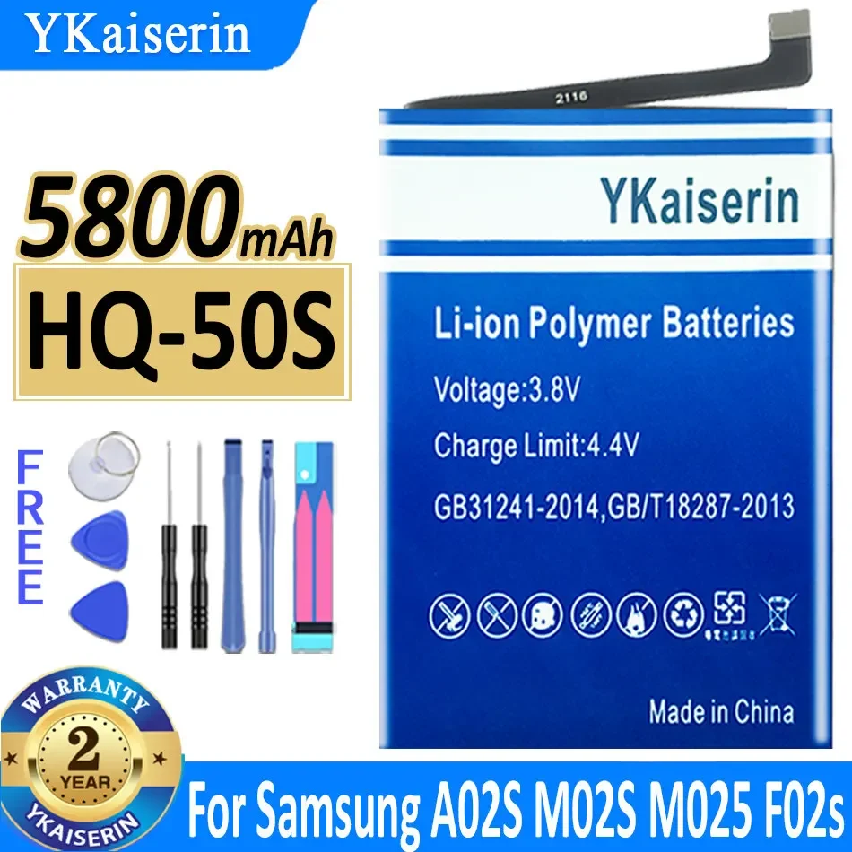 

YKaiserin HQ-50S HQ50S 5800mAh Replacement Battery For SAMSUNG Galaxy A02S M02S (M025) F02S Mobile Phone Batteries + Tools