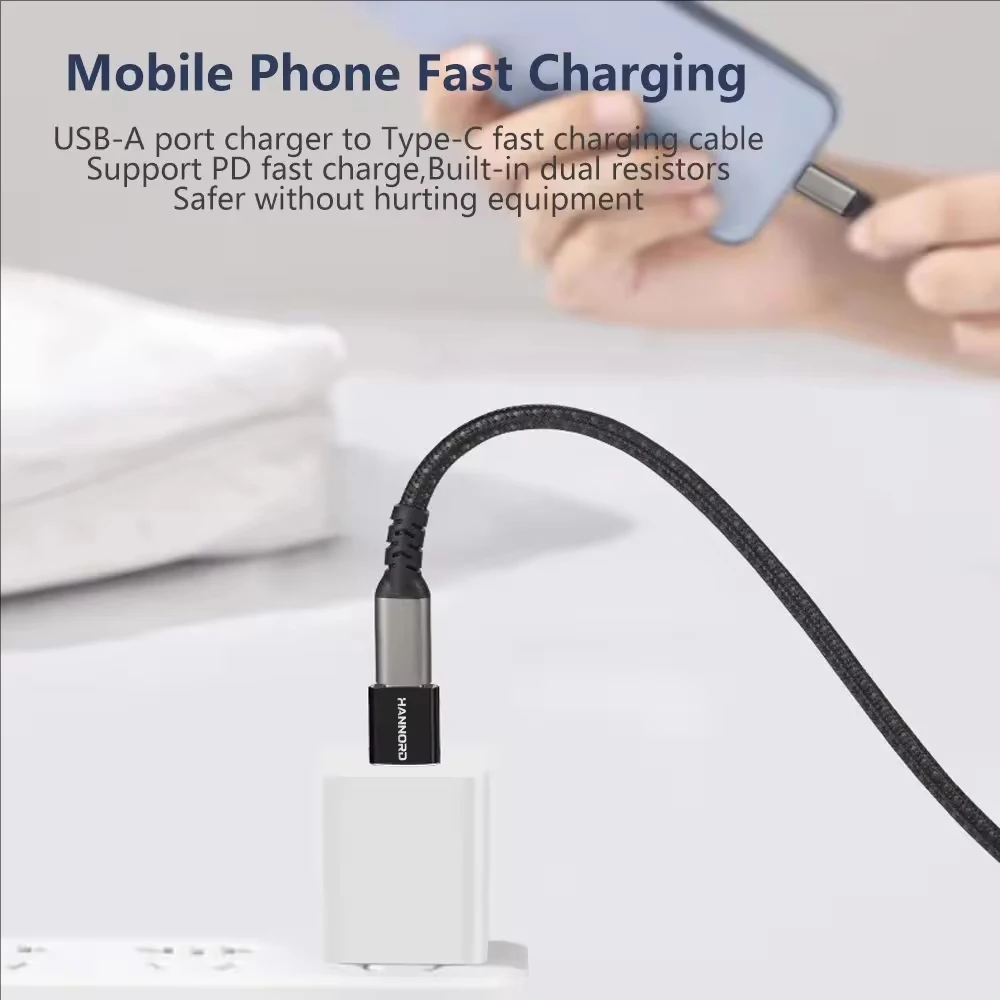 한노드 USB3.2 to USB C 어댑터 USB C 암-USB 수 10Gbps 3A 충전 타입 C 컨버터 맥북 삼성 USB to 타입-C OTG